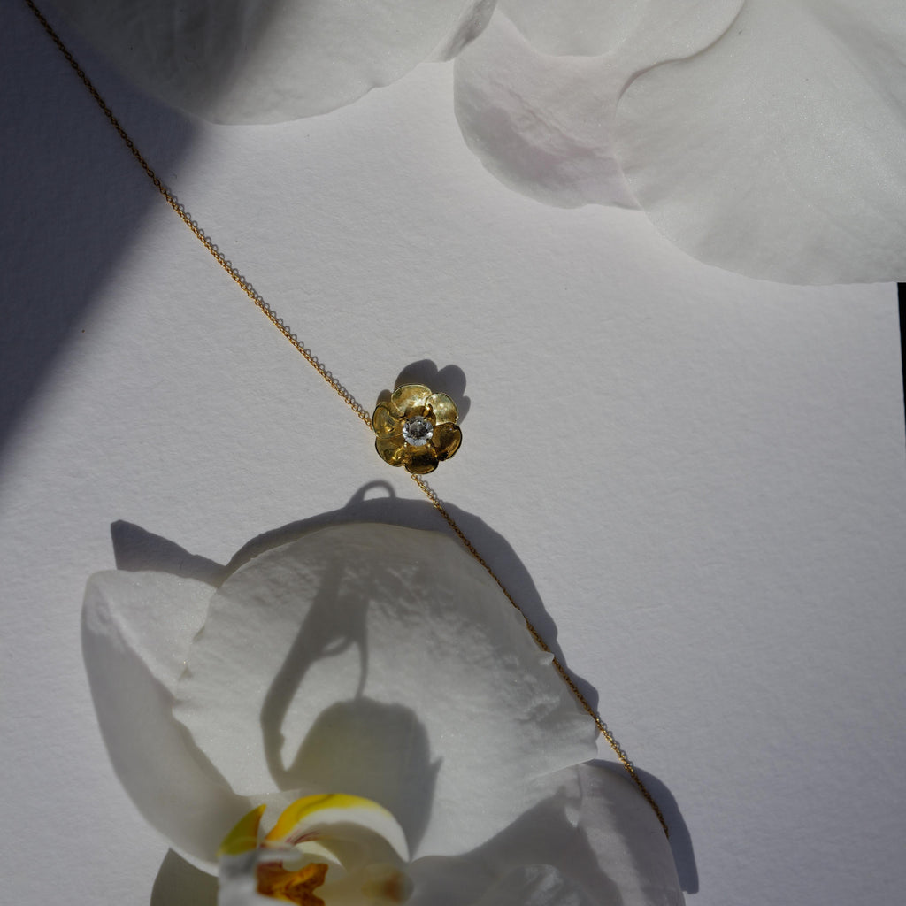 diamond poppy pendant