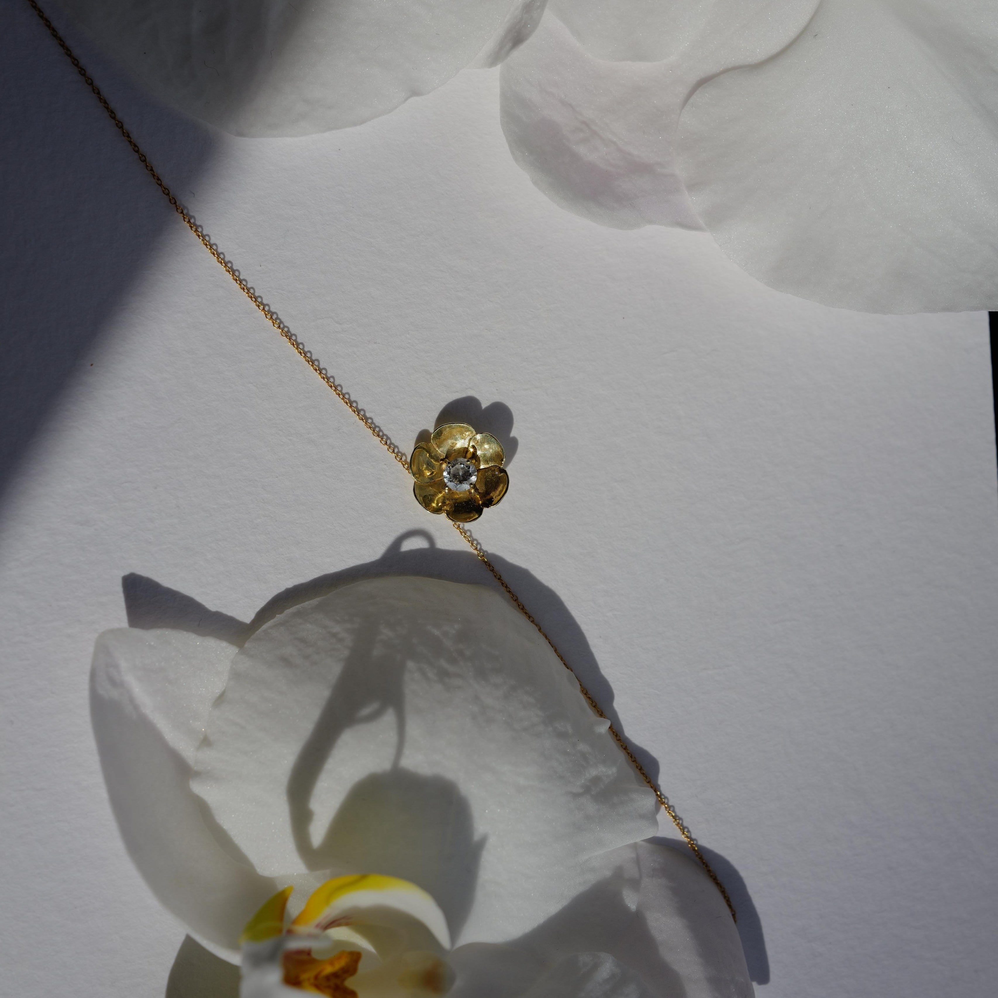 diamond poppy pendant