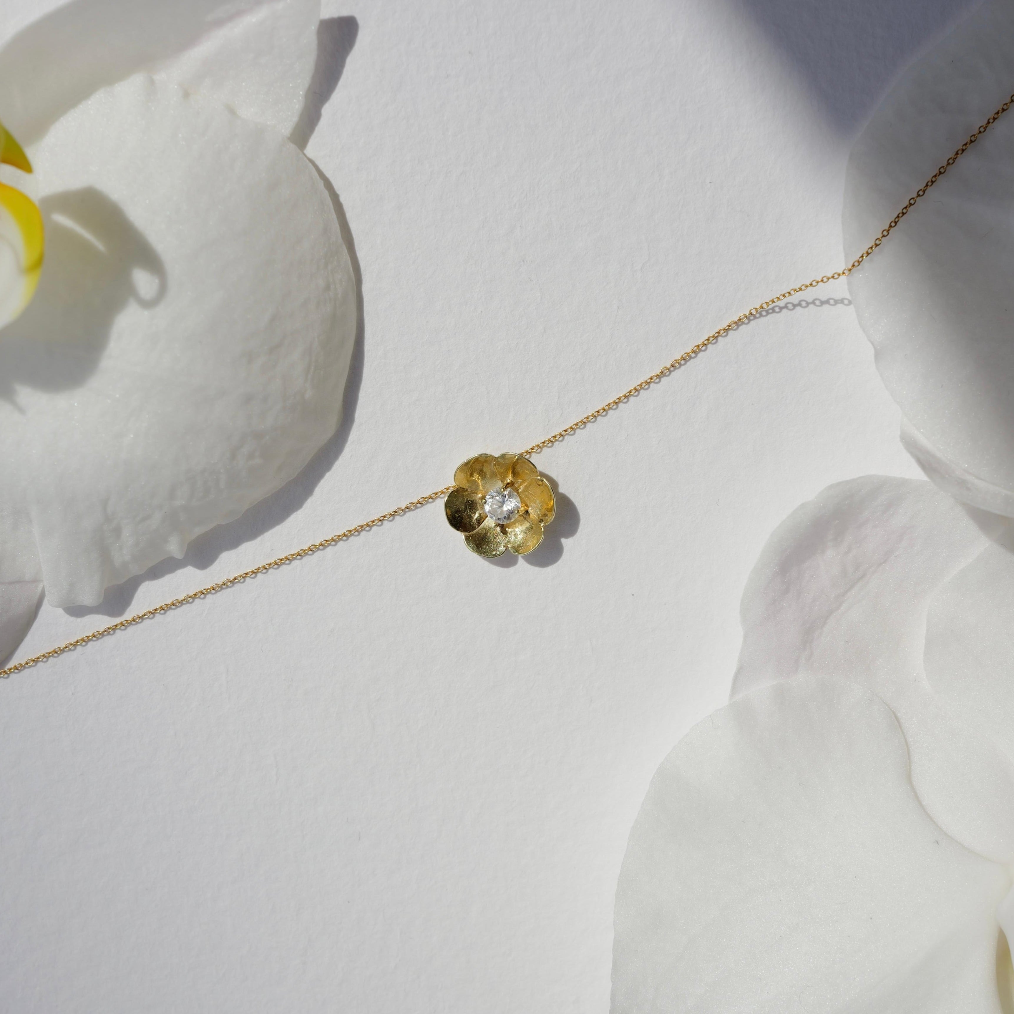 diamond poppy pendant