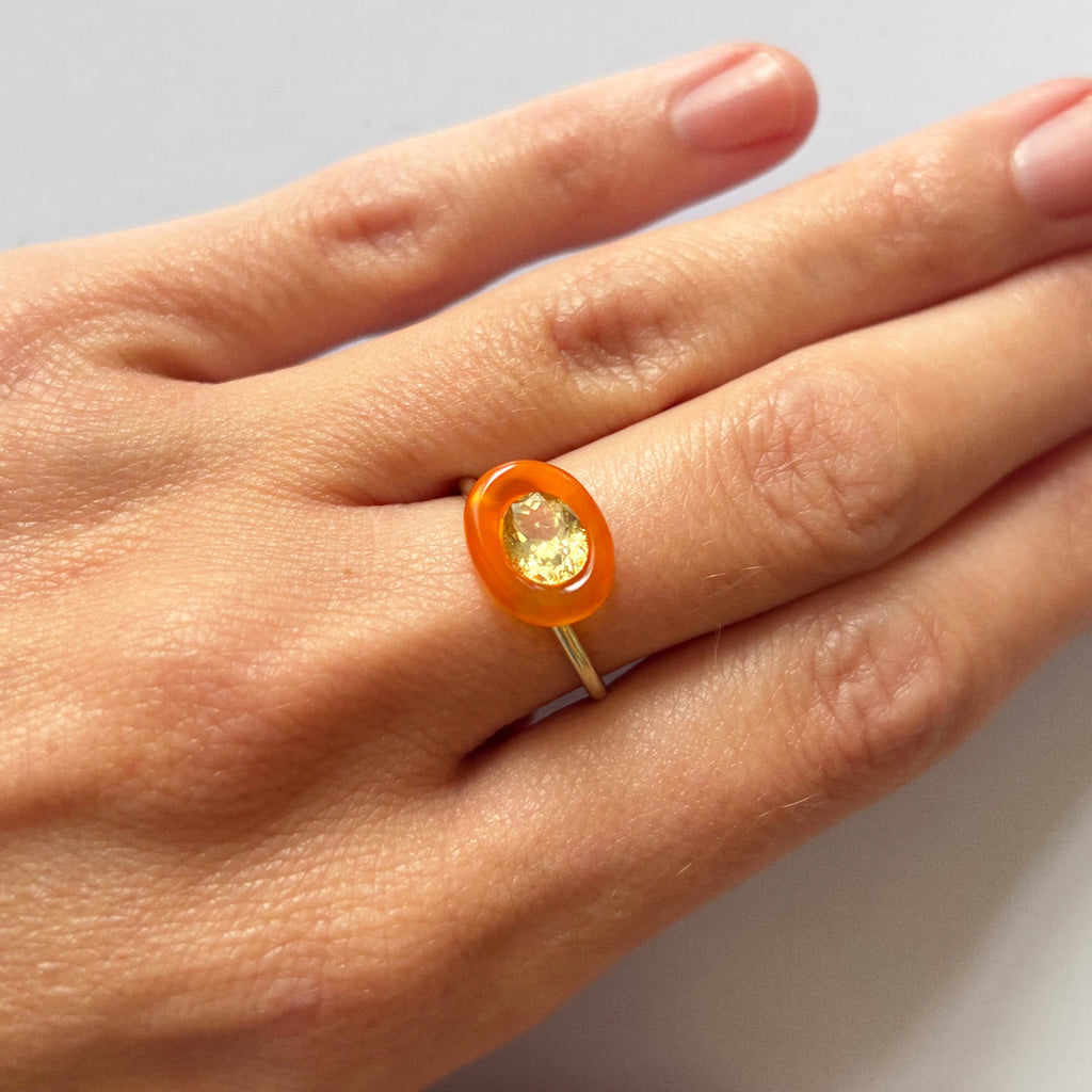orange carnelian yellow tourmaline eclipse
