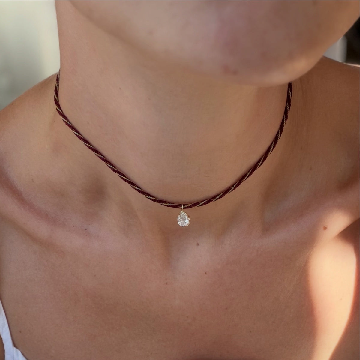 silk pear cut pendant