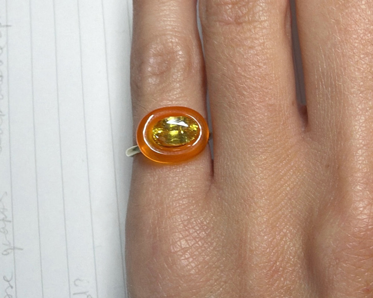 orange carnelian yellow tourmaline eclipse