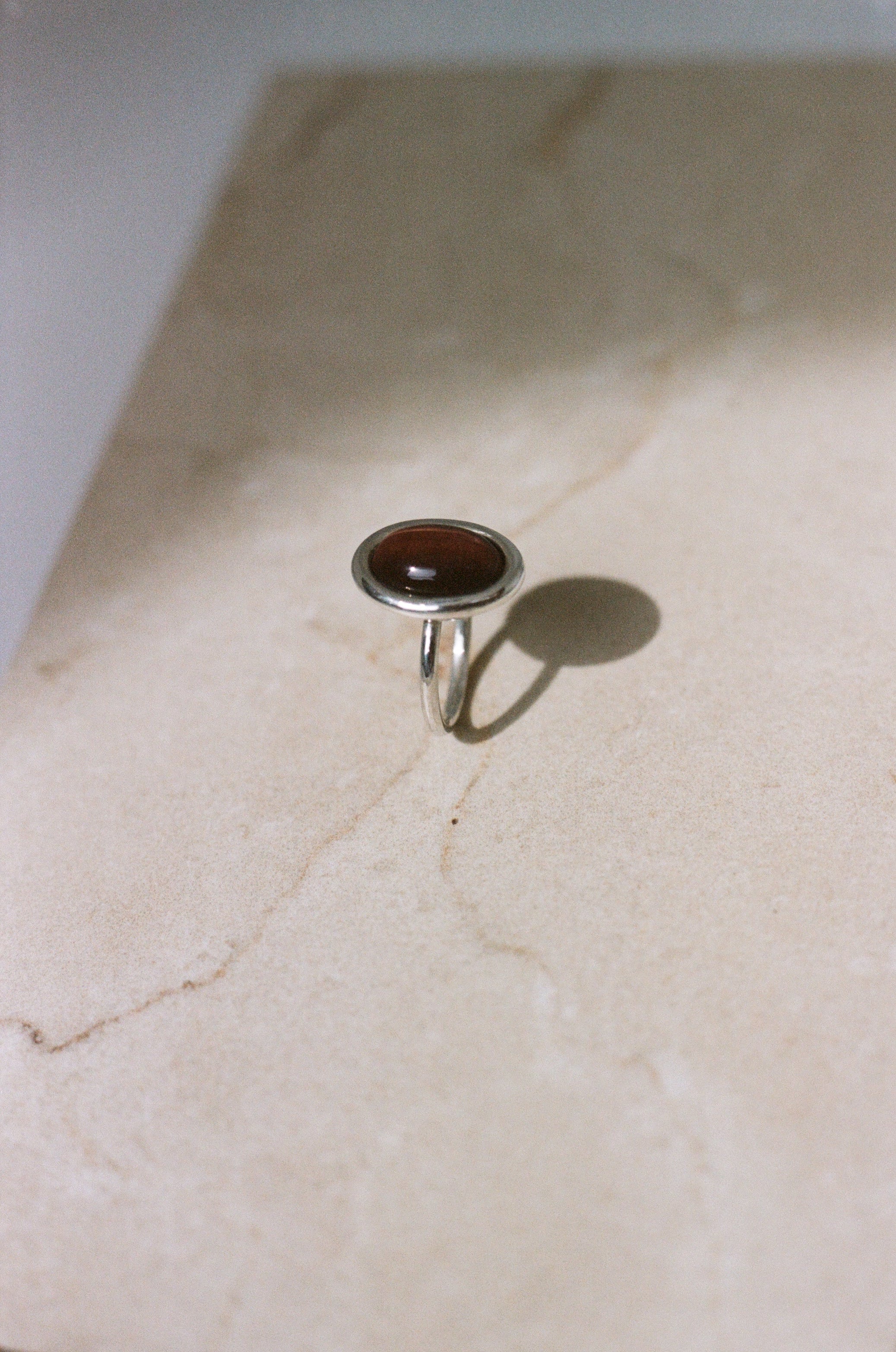 silver tiger eye ring