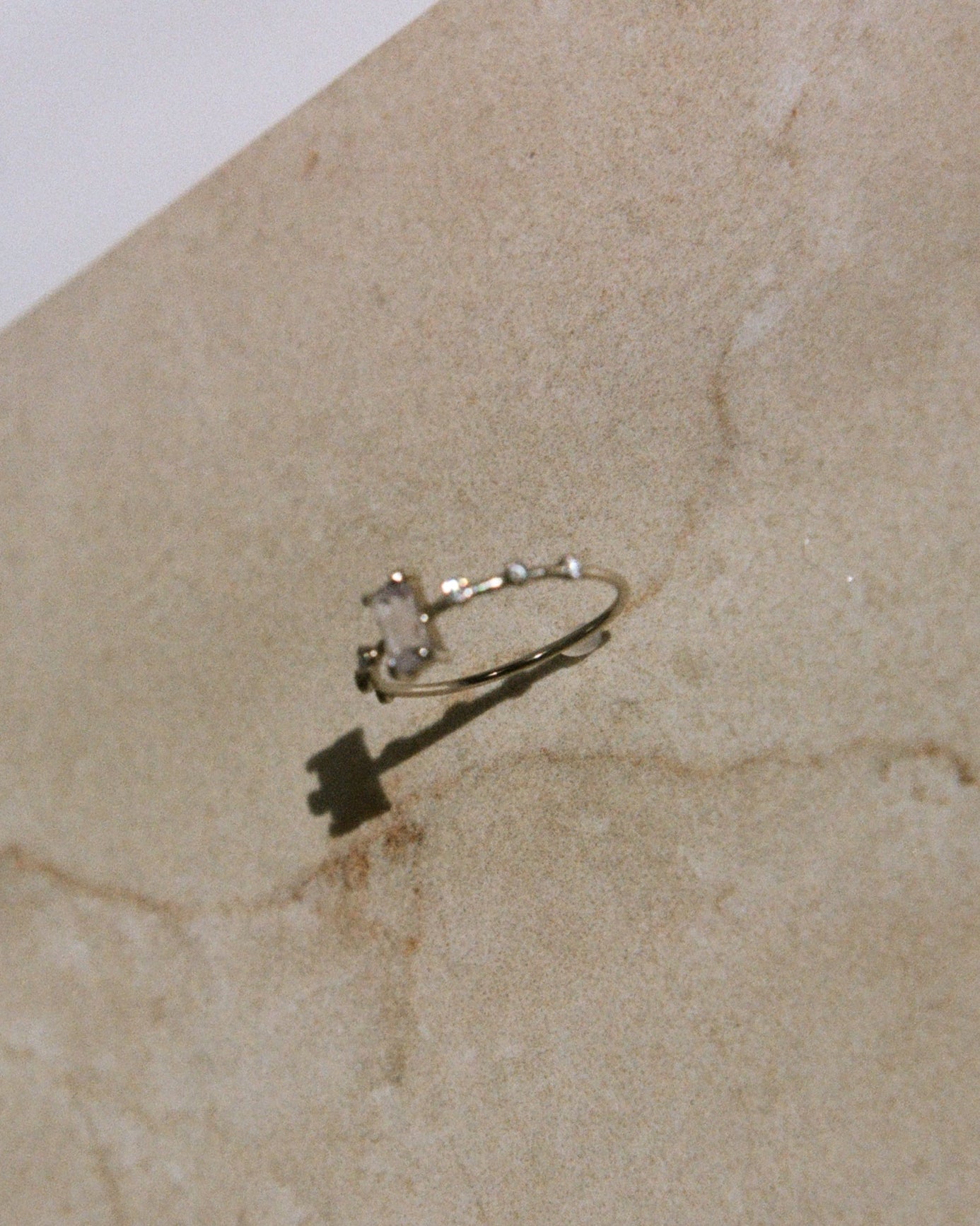 pale pink sapphire 18k white gold ring