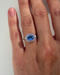 2.15ct blue sapphire eclipse ring