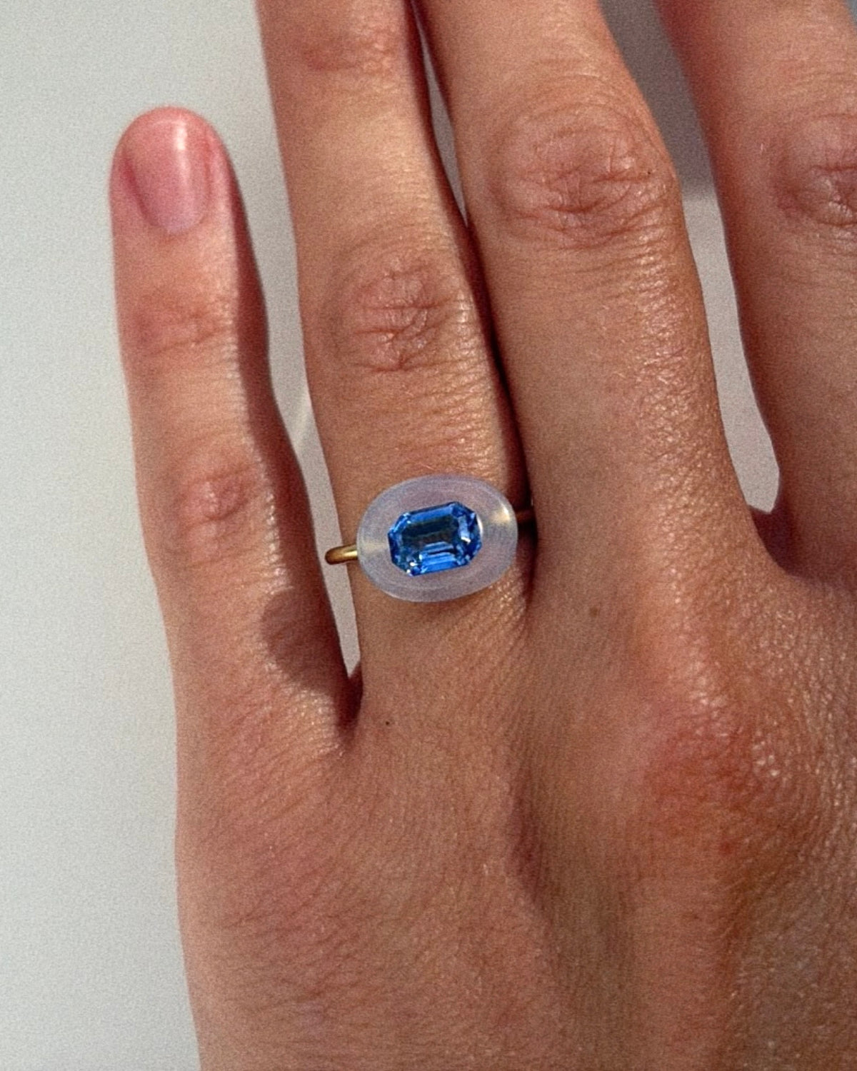 2.15ct blue sapphire eclipse ring