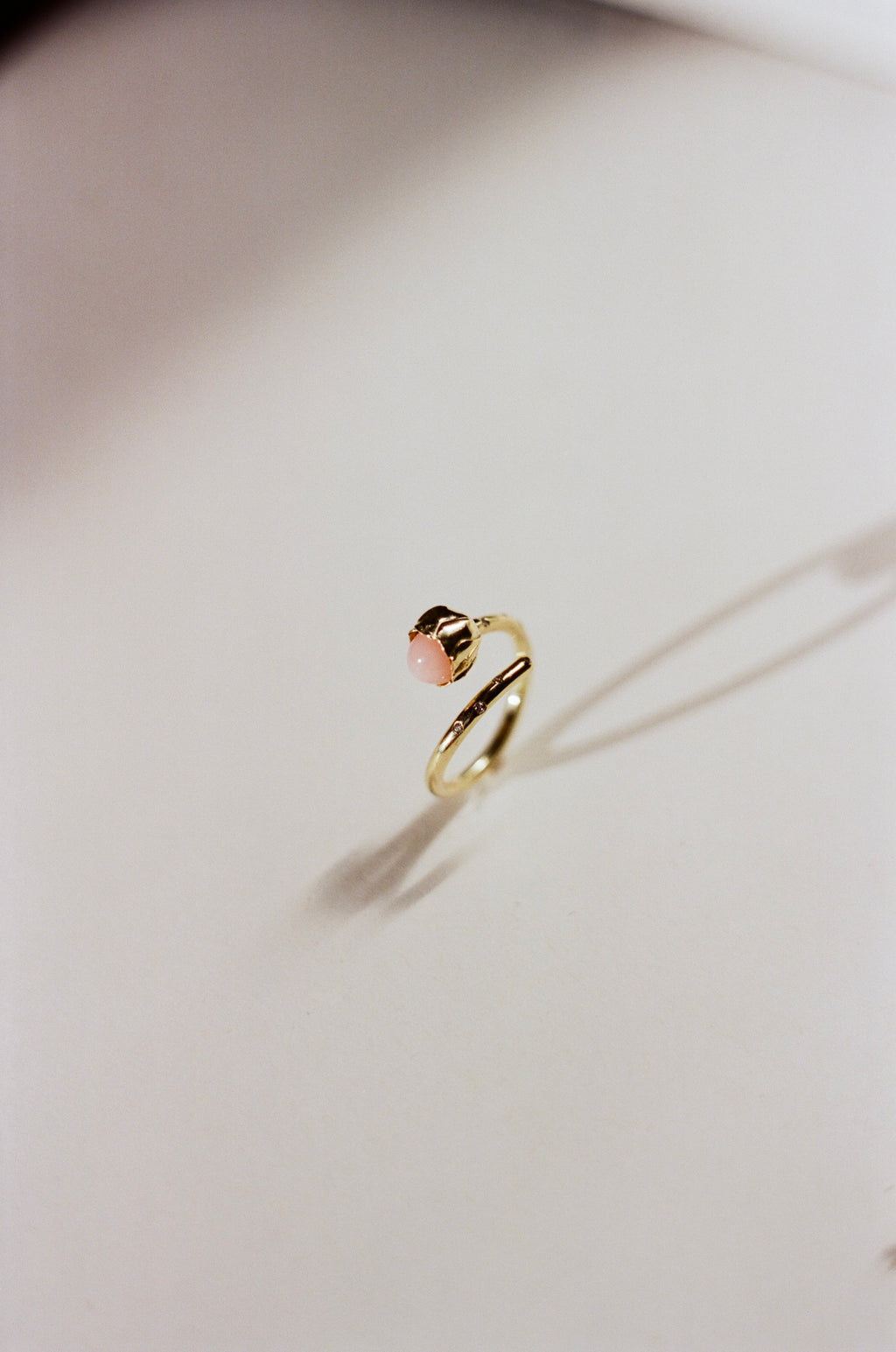 pink opal tulip ring