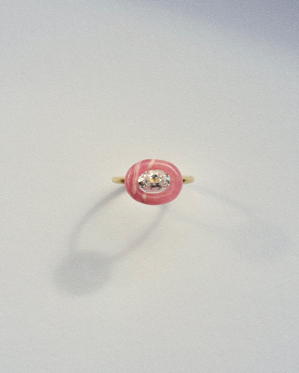 pink rhodochrosite diamond eclipse ring