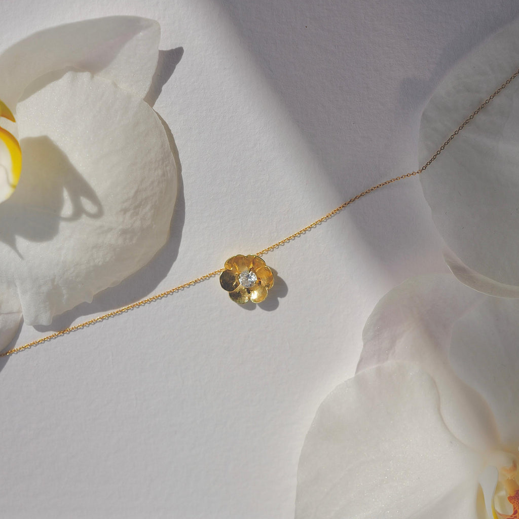 diamond poppy pendant