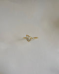 tilted pear diamond ring — handcrafted gold jewelry by Studio ELÍNALANS, Amsterdam