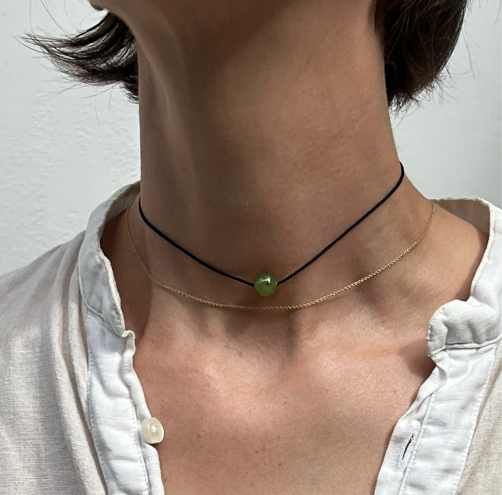 jade silk choker