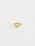 button gold diamond ring — handcrafted gold jewelry by Studio ELÍNALANS, Amsterdam