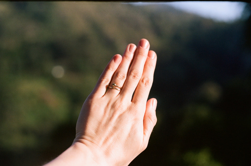 tulip ring in 14k gold