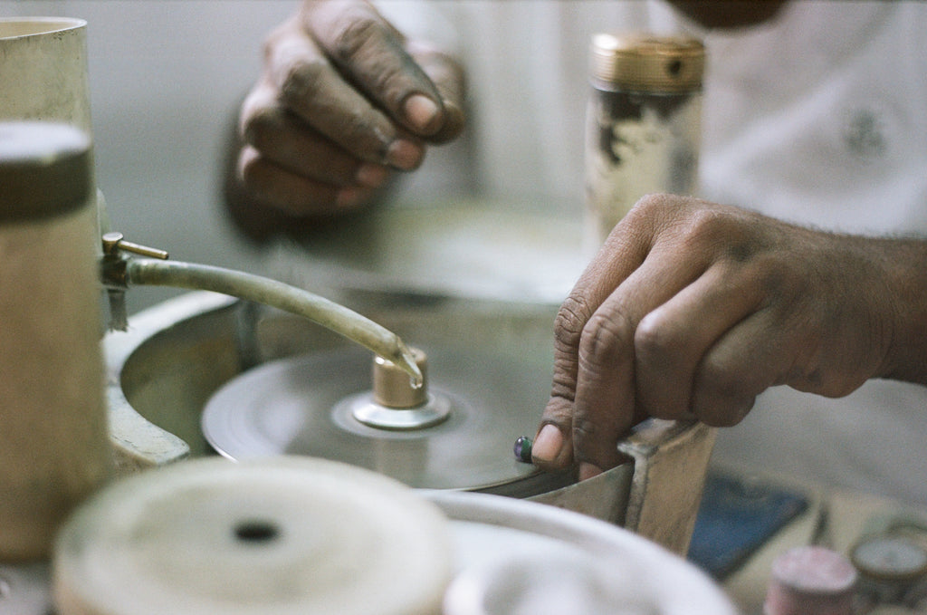 pale pink sapphire 18k white gold ring