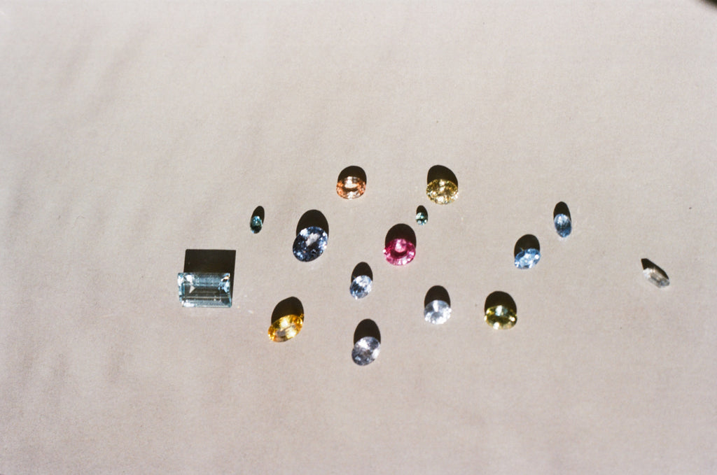 pale pink sapphire 18k white gold ring