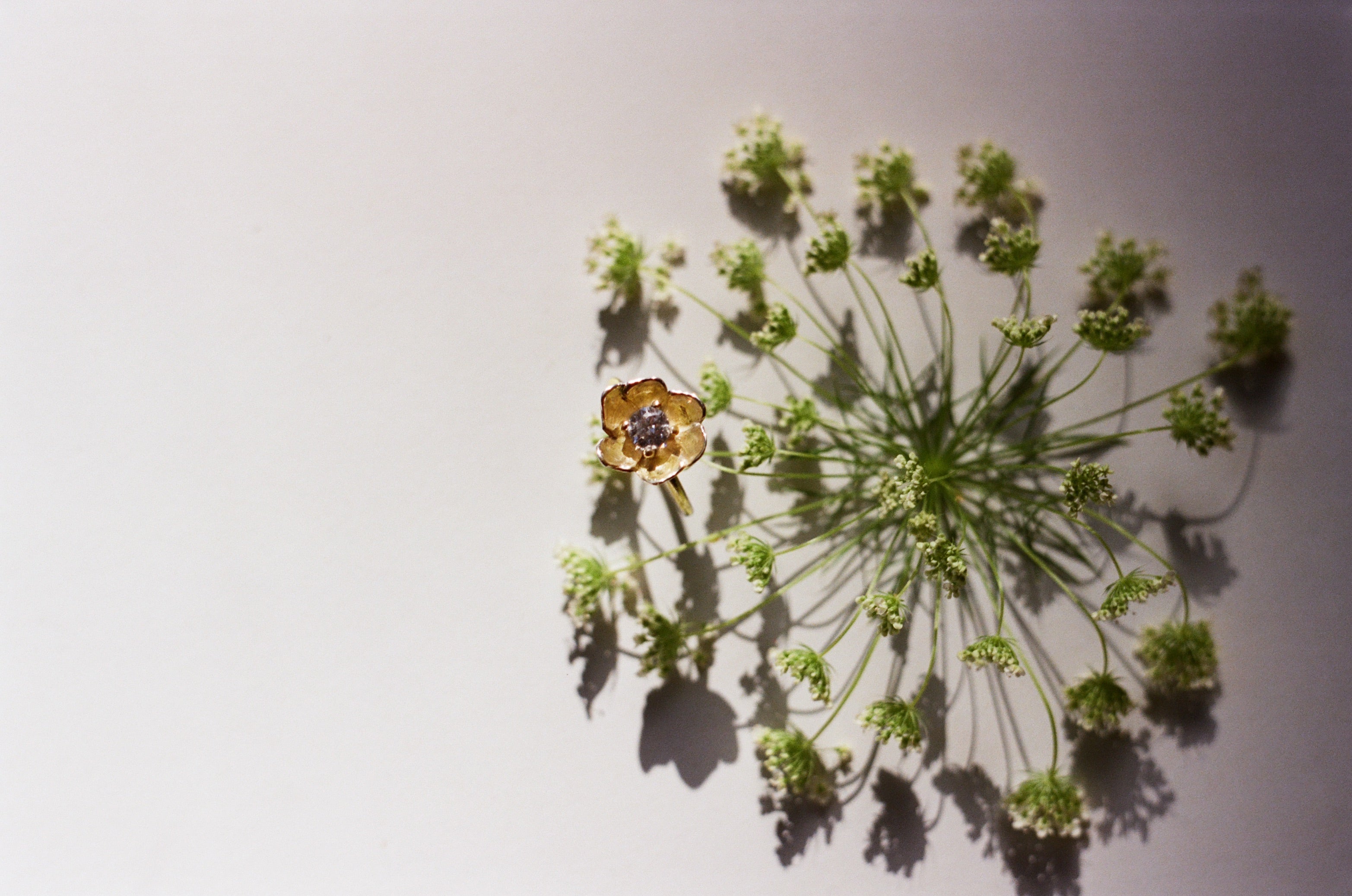 a diamond poppy ring