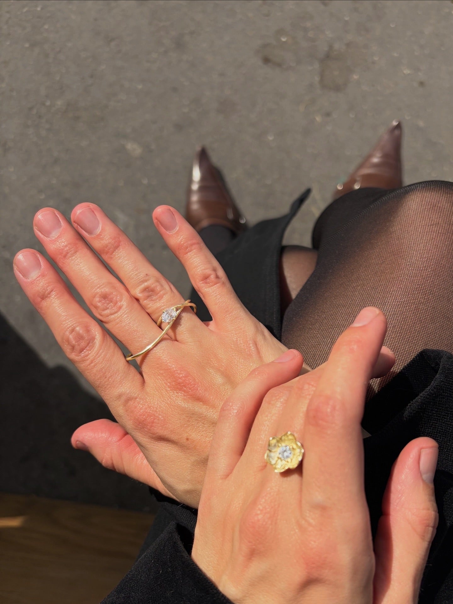 a diamond poppy ring