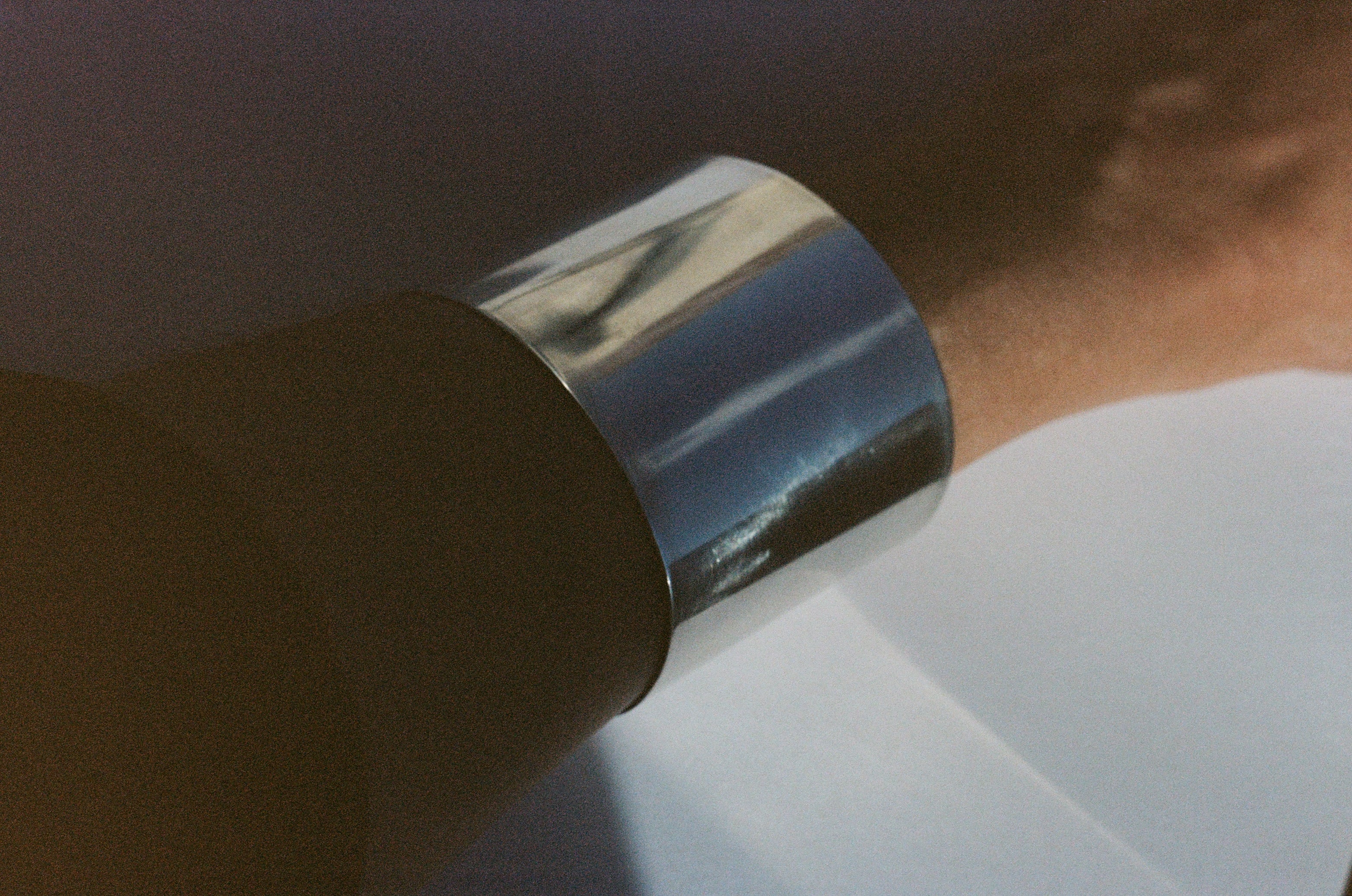 modernist silver bangle