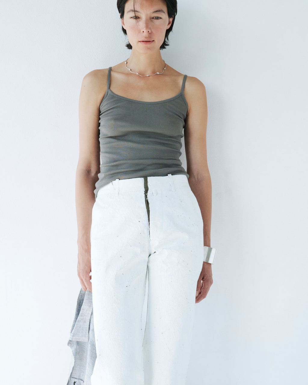 modernist silver bangle