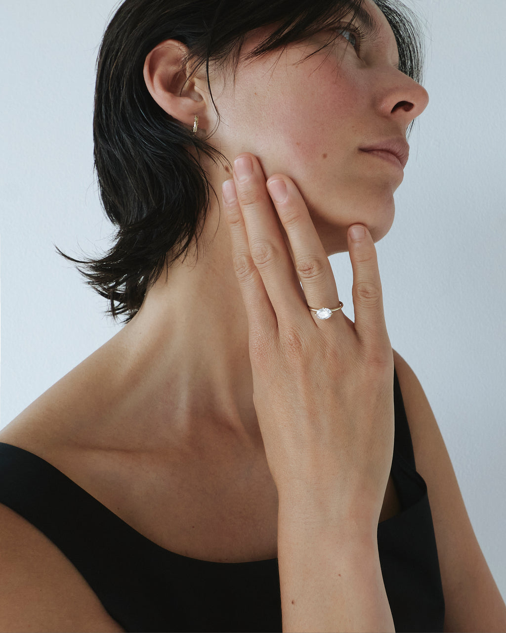 east-west claw-set diamond ring