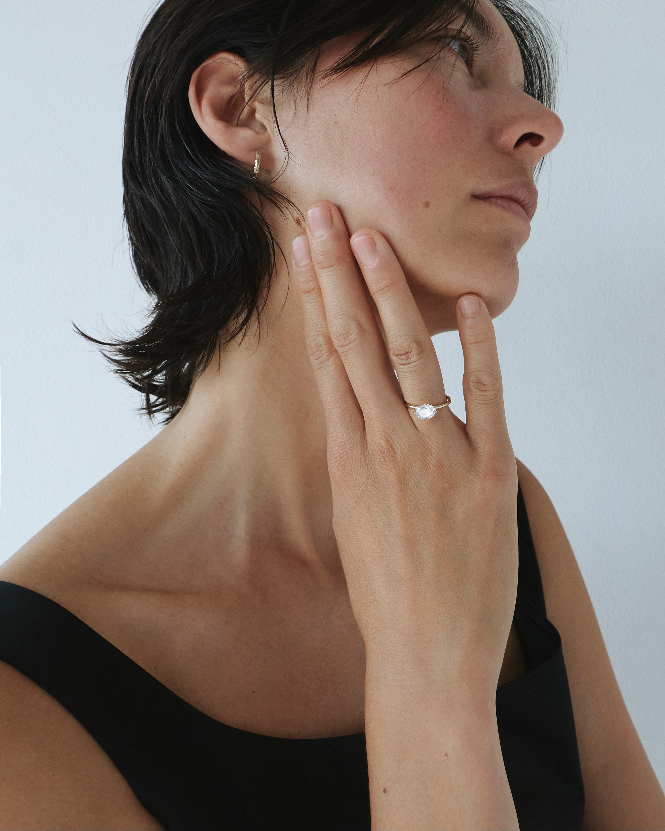 east-west claw-set diamond ring