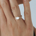 east-west claw-set diamond ring — handcrafted gold jewelry by Studio ELÍNALANS, Amsterdam